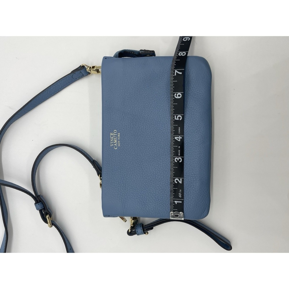 Vince Camuto Crossbody Bag Blue Pebble Leather Small Wristlet Wallet Travel - Picture 6 of 8